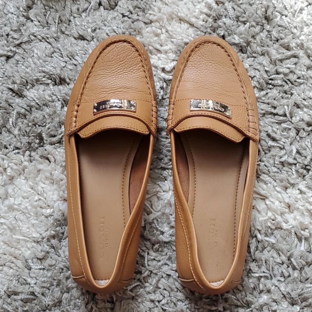 Coach Fredrica Leather Slip-on Driving Loafers